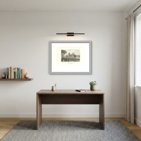Antique View of the Royal Hospital Chelsea, London, Steel Engraving, circa 1850, shown framed in a room