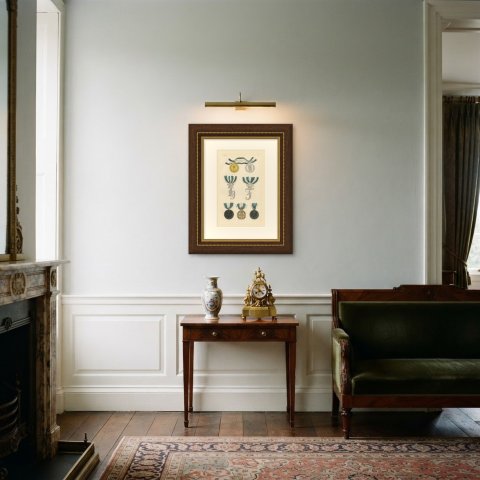 Orders of Anhalt, Monograms and Merit Medals, Plate II, Wood Engraving, 1844, shown framed in a room