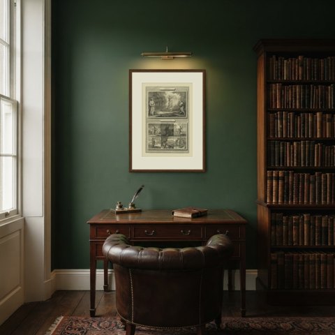Daniel's Last Vision and Six Minor Prophets with Jonah, Mortier circa 1700, shown framed in a room