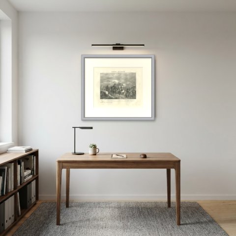 Combat of Tarvis, Battle Above the Clouds, Antique Madou Lithograph, 1827, shown framed in a room