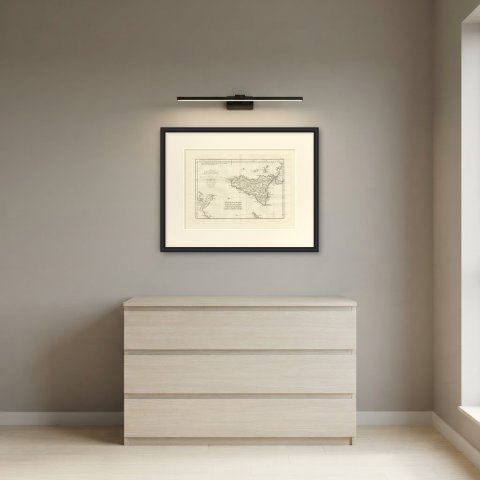 Ancient Sicily with Malta and the Carthage Coast, d'Anville, 1818, shown framed in a room