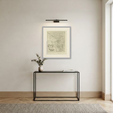 Antique Map of Yemen from the Danish Expedition, Niebuhr, 1776, shown framed in a room