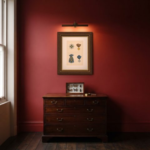 Orders of Russia, Virtuti Militari Insignia and Izmail Cross, Plate LXVIII, 1844, shown framed in a room