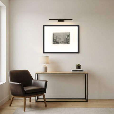Grand Canal, Venice, Antique View with Gondolas, Trilingual Plate, circa 1850, shown framed in a room