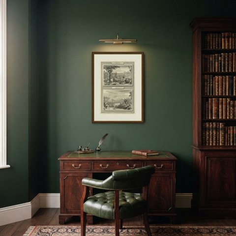 Gideon's Fleece and Gideon Chooses His Soldiers, Mortier Bible circa 1700, shown framed in a room
