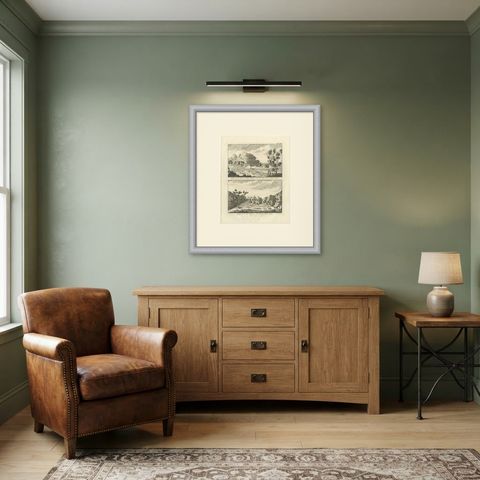 Rock in the Plain of Warsan and the Valley of Israitu, Niebuhr, 1776, shown framed in a room