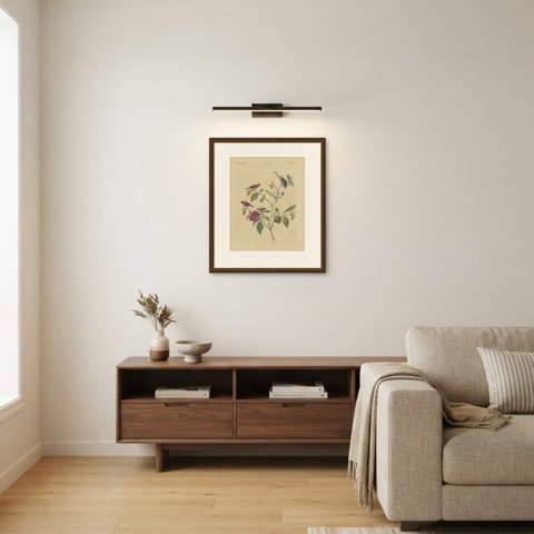 Exotic Finches and Hummingbird, Antique Bertuch Print, Vienna, circa 1805, shown framed in a room